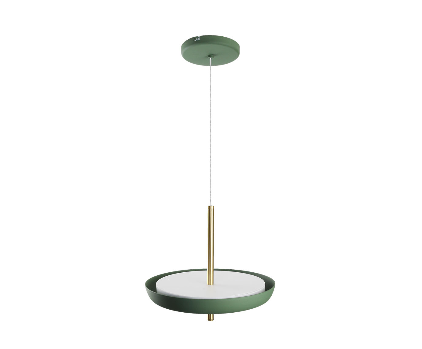 Pendente Dalu Indireto Bivolt - Verde e Dourado Escovado image number 1