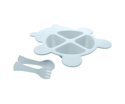 Jogo de Prato com Talheres Baby Bear Azul - image 1