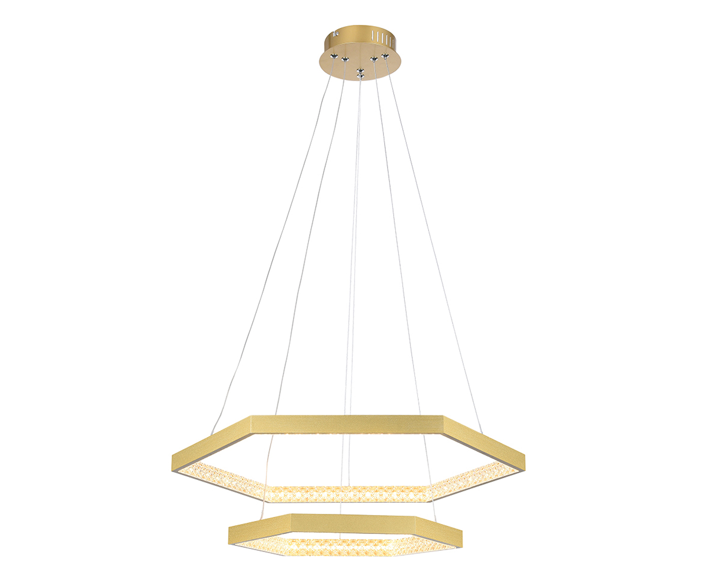Pendente Hex Dourado e Transparente Bivolt image number 0