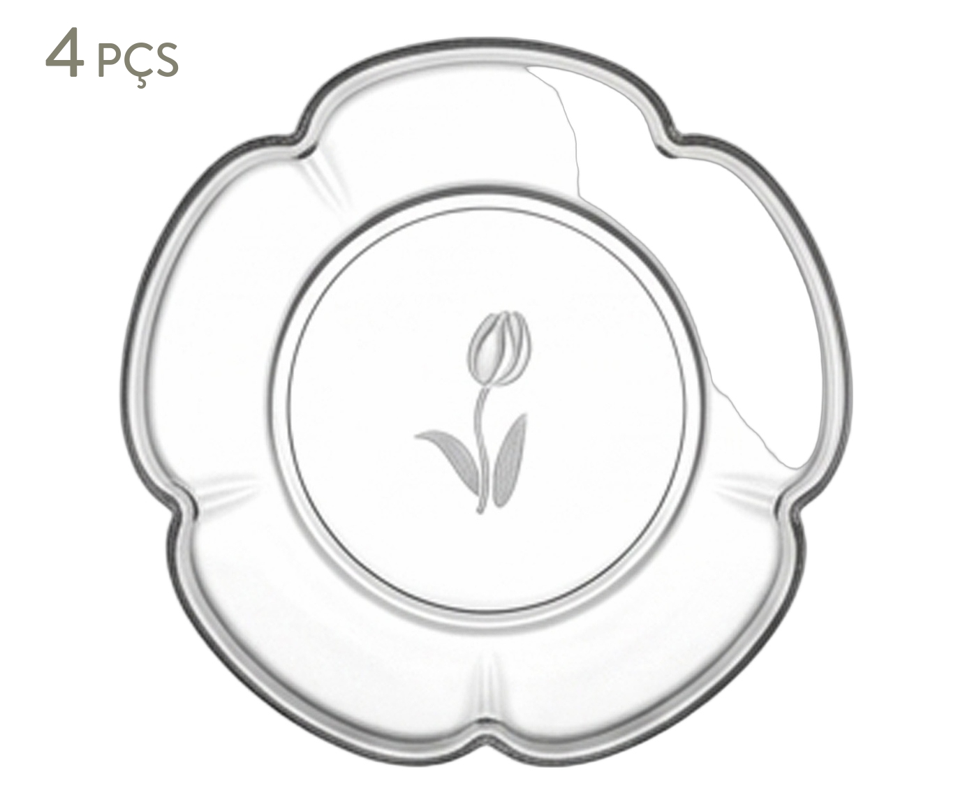 Jogo de Pratos para Sobremesa em Cristal Ecol&oacute;gico Tulipa image number 0