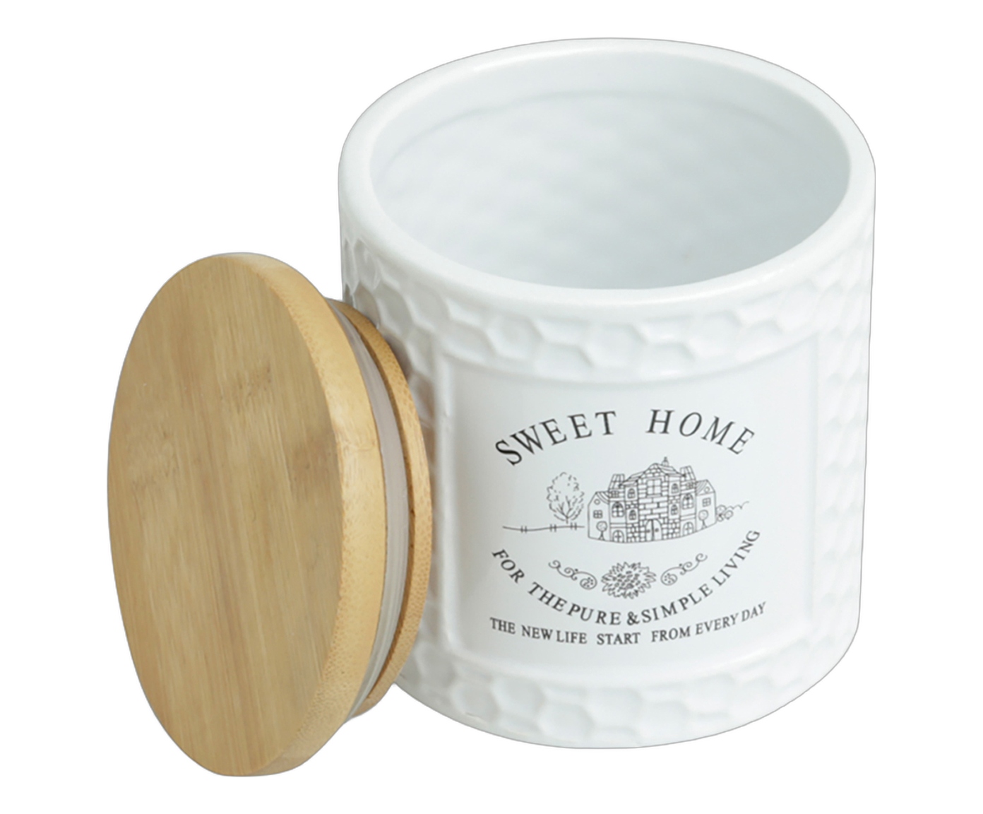 Jogo de Potes em Cer&acirc;mica Sweet Home Branco image number 6