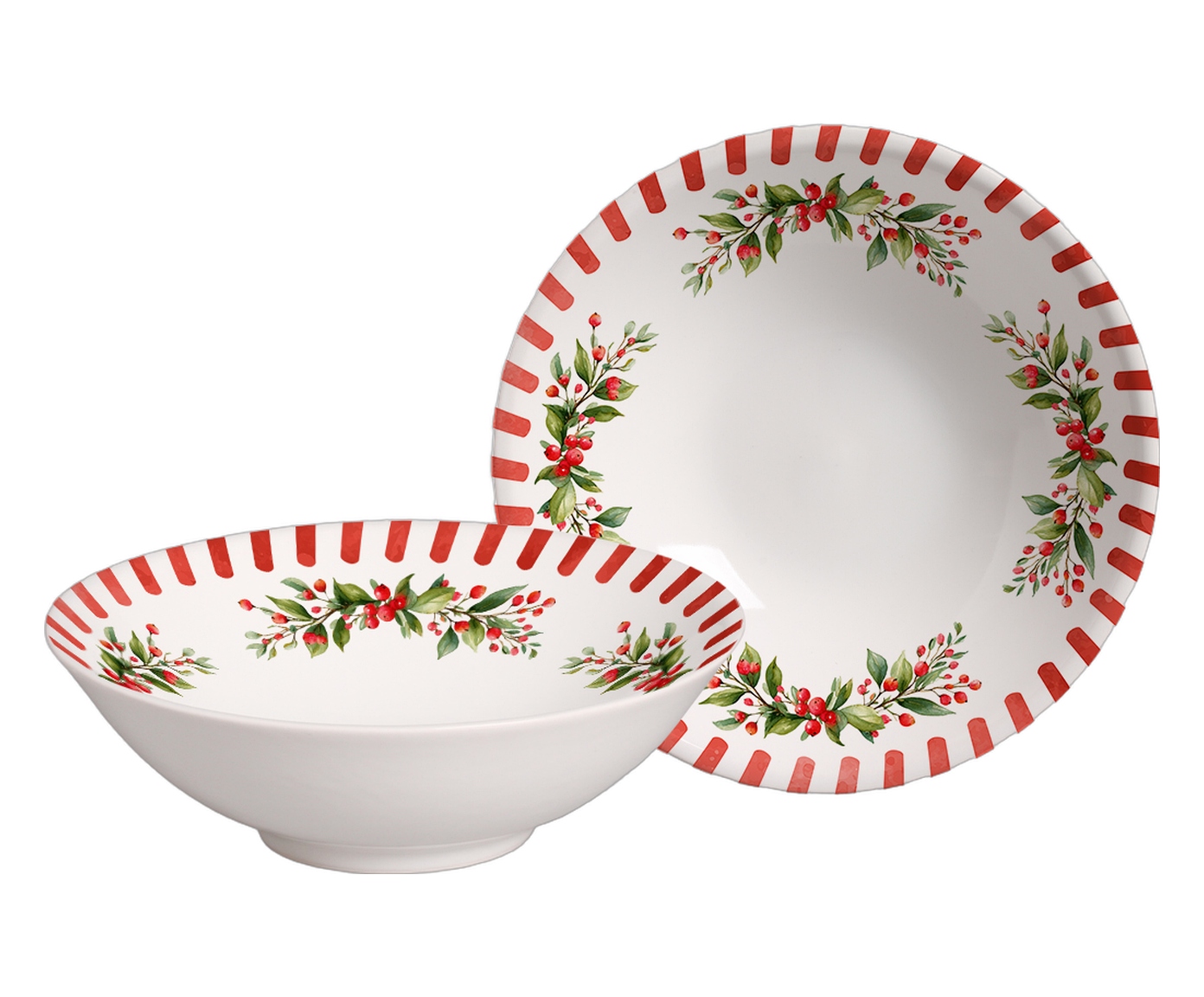 Jogo de Bowls Decorado Noite Feliz Vermelho image number 0