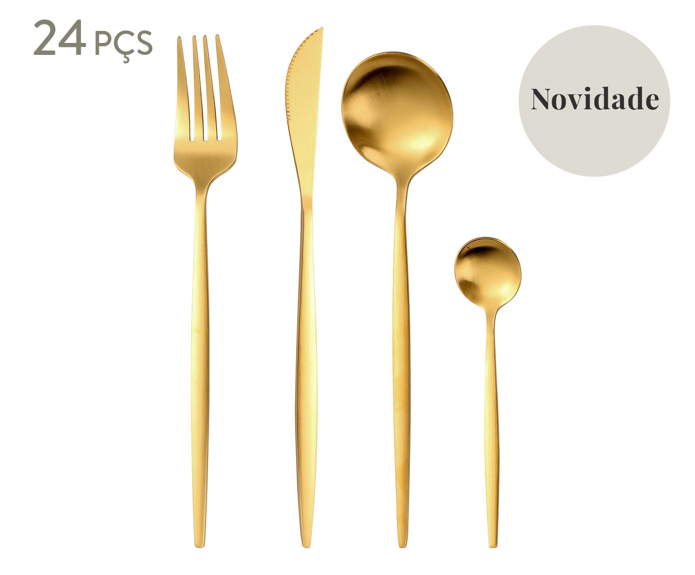 Faqueiro em Inox Constantinne Dourado image number 0