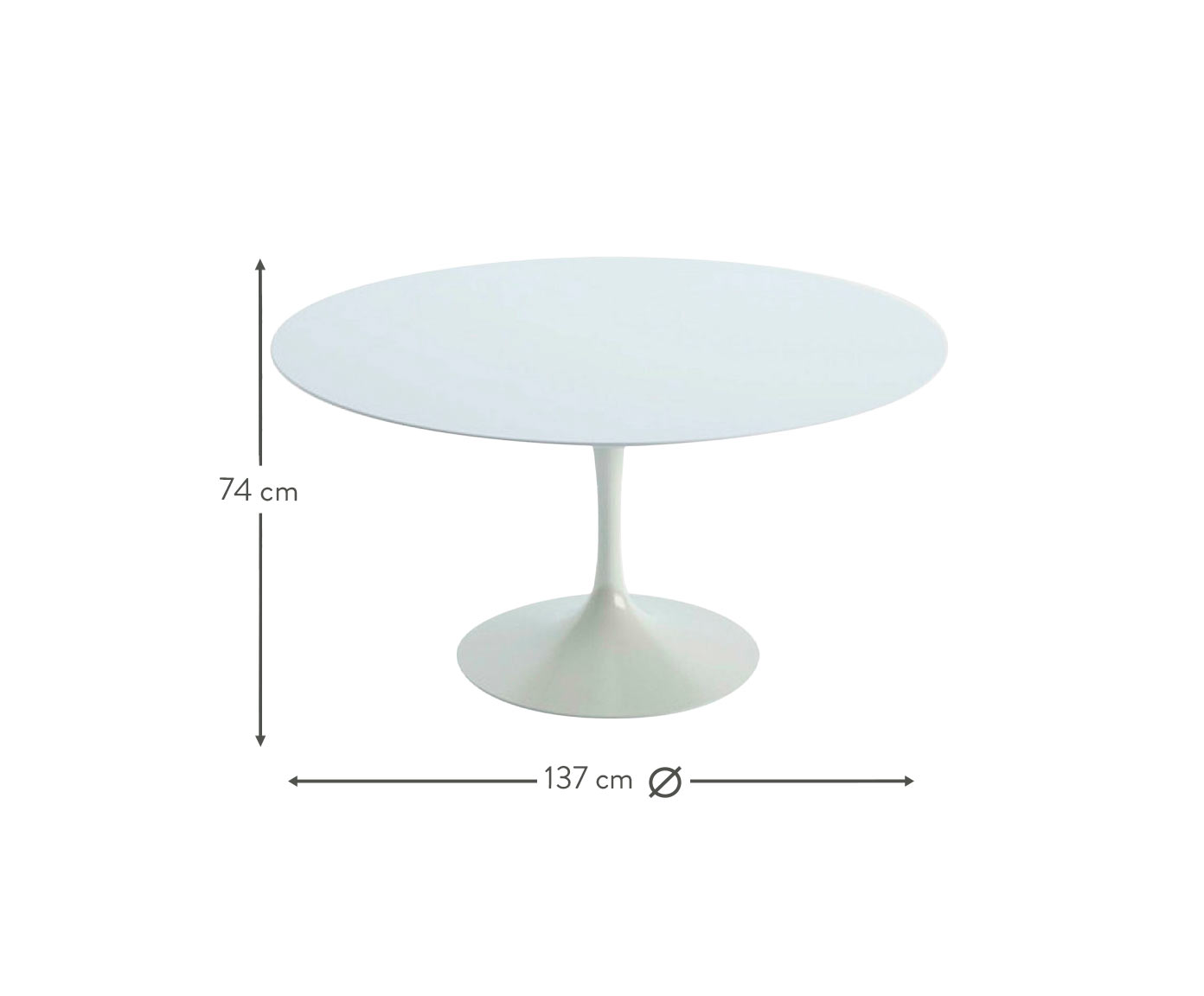 Mesa Saarinen Redonda Quartzo com Base Branca image number 3