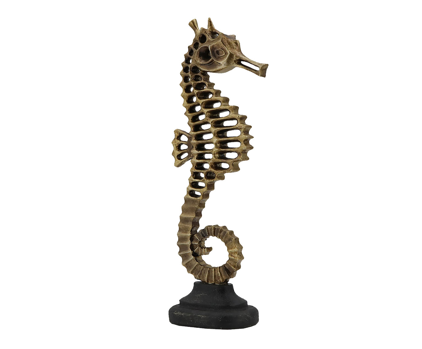 Adorno Cavalo Marinho Dourado e Preto image number 0