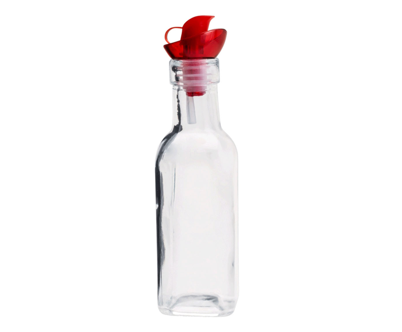 Garrafa para Azeite Transparente com Tampa Vermelha - image 0