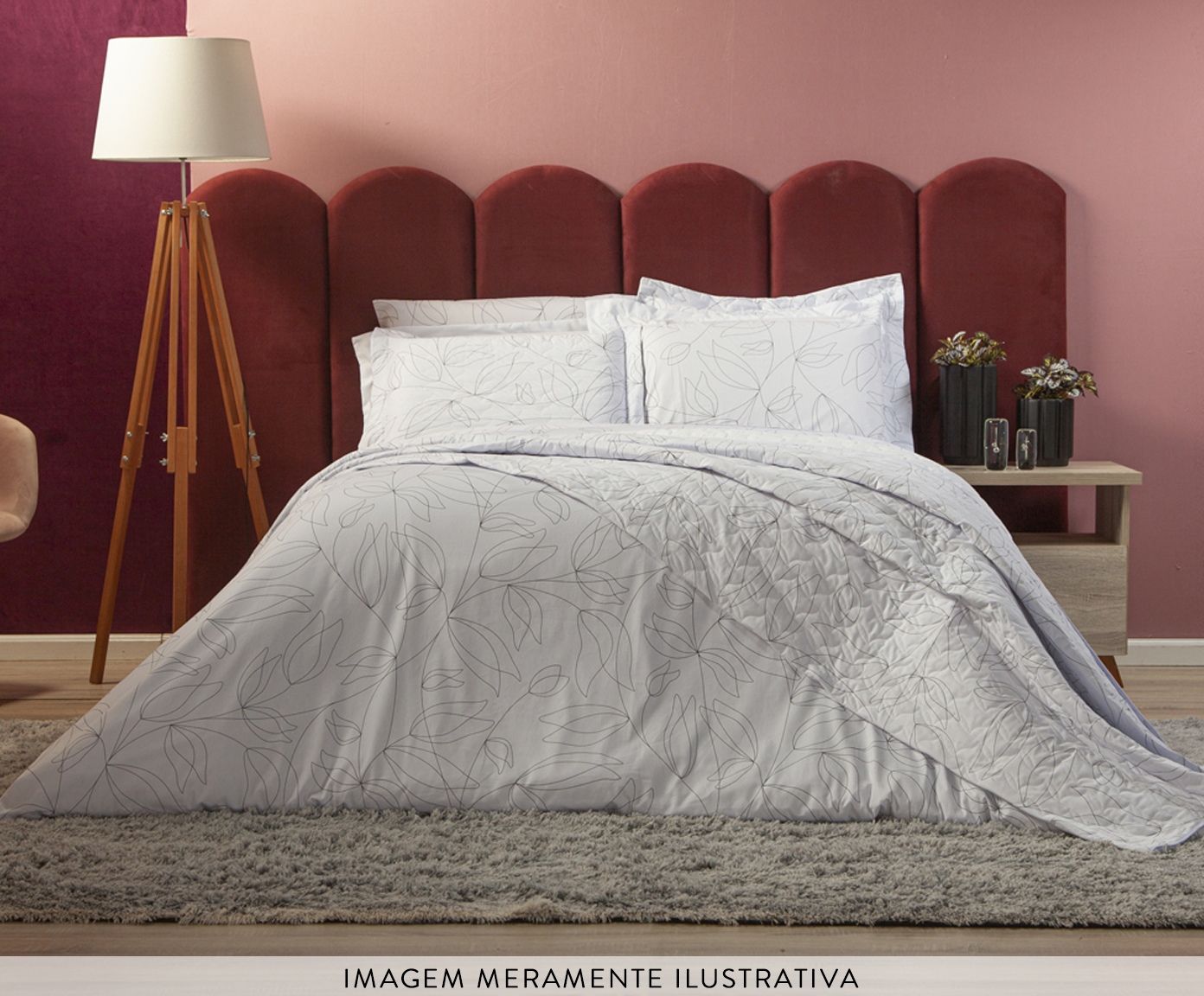 Capa Duvet para Edredom Tous Les Jours Floral P&B image number 2