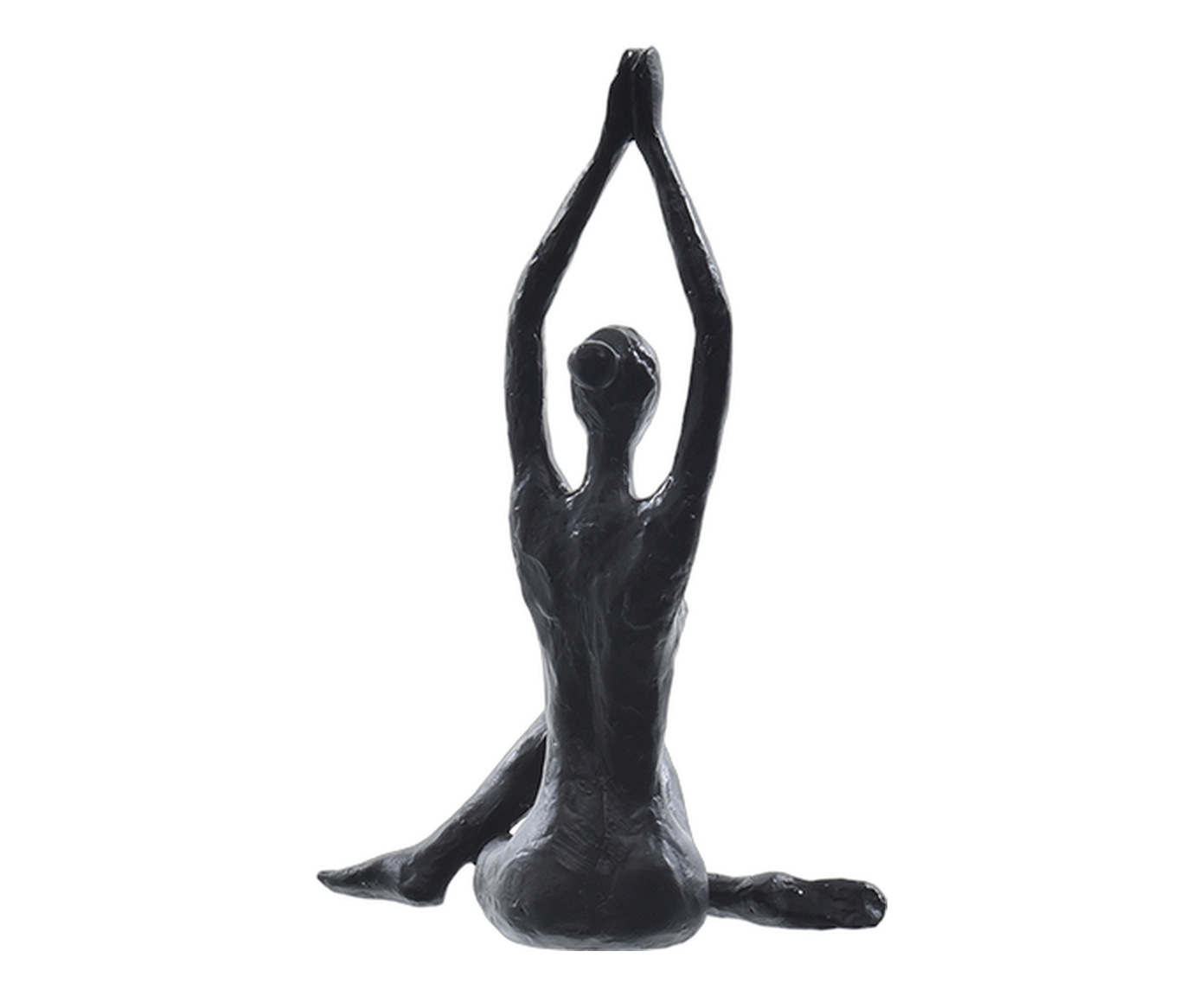 Escultura Yoga Maos Alto Preta image number 2
