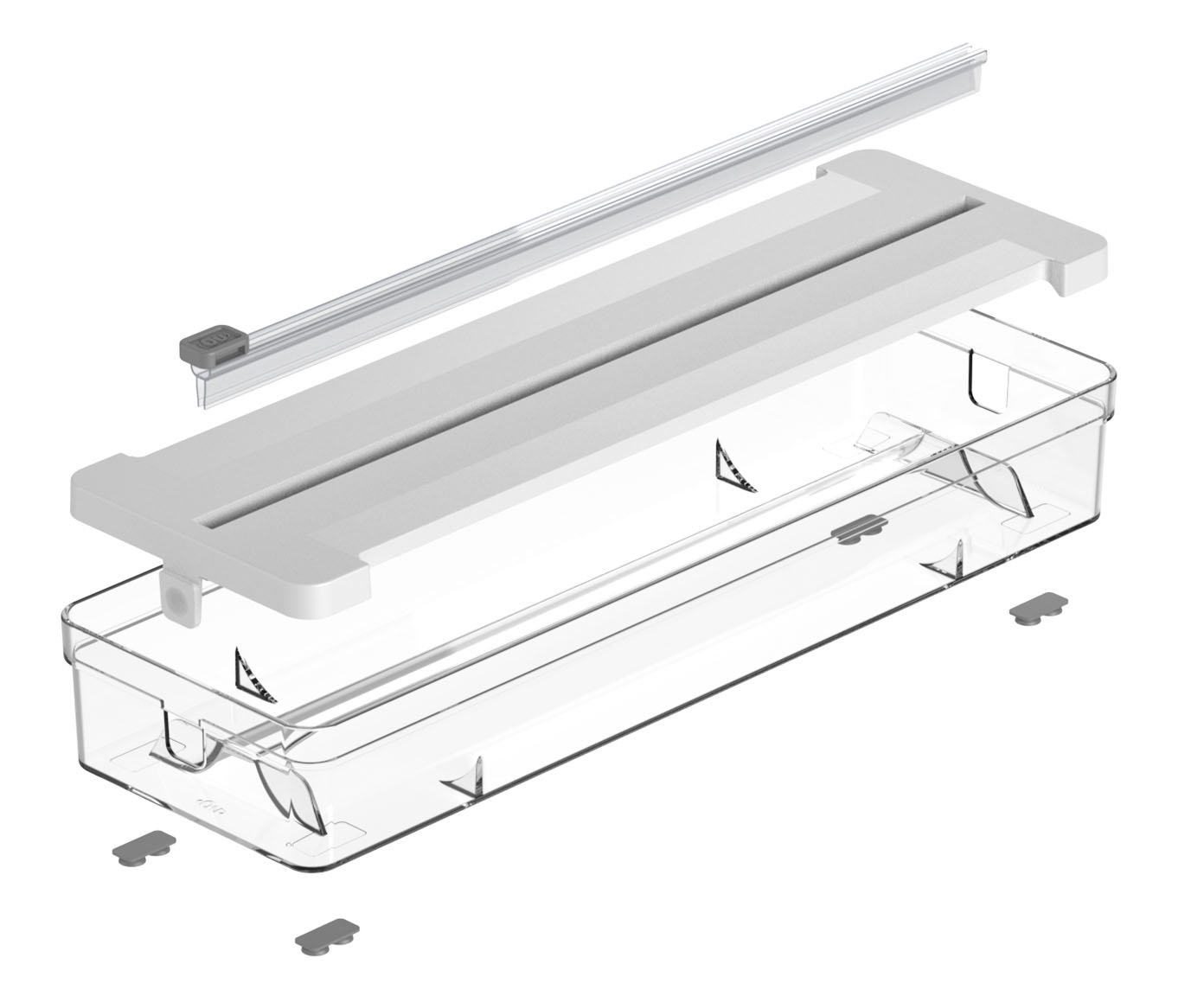 Organizador de Rolos Duplo Clear - Branco Fechado - image 1