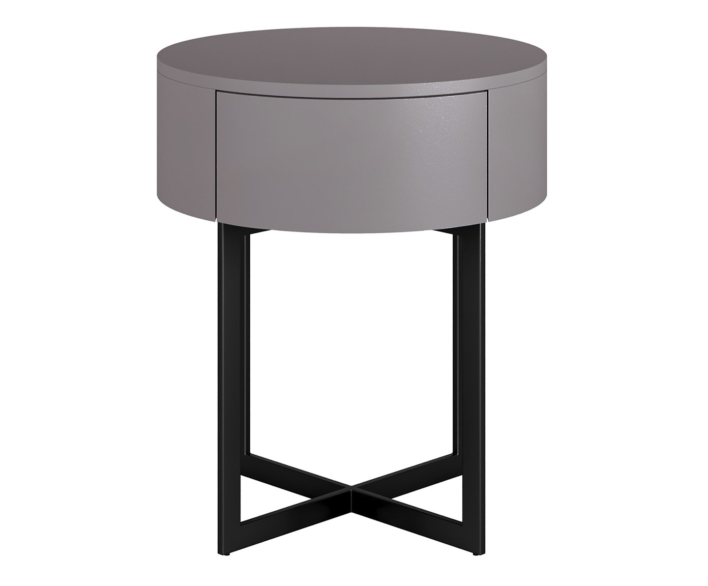 Mesa de Cabeceira Redonda Pecci Cinza e Preto - image 0