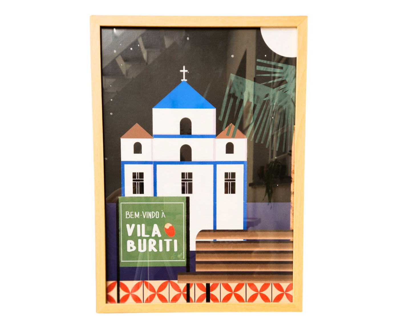 Quadro Print Vila Buriti Colorido image number 0