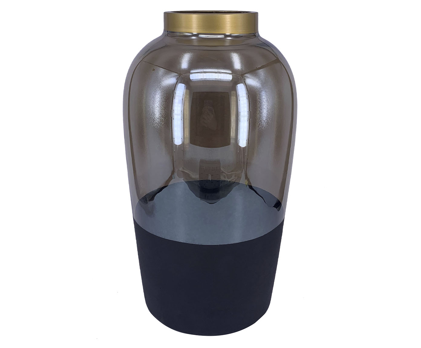 Vaso Carani Fume Preto e Dourado image number 0