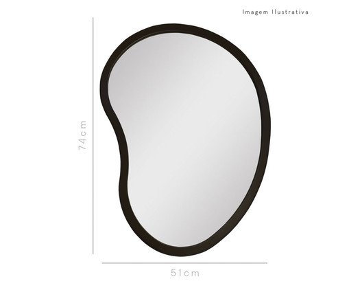 Espelho de Parede Org&acirc;nico Egg Preto image number 4