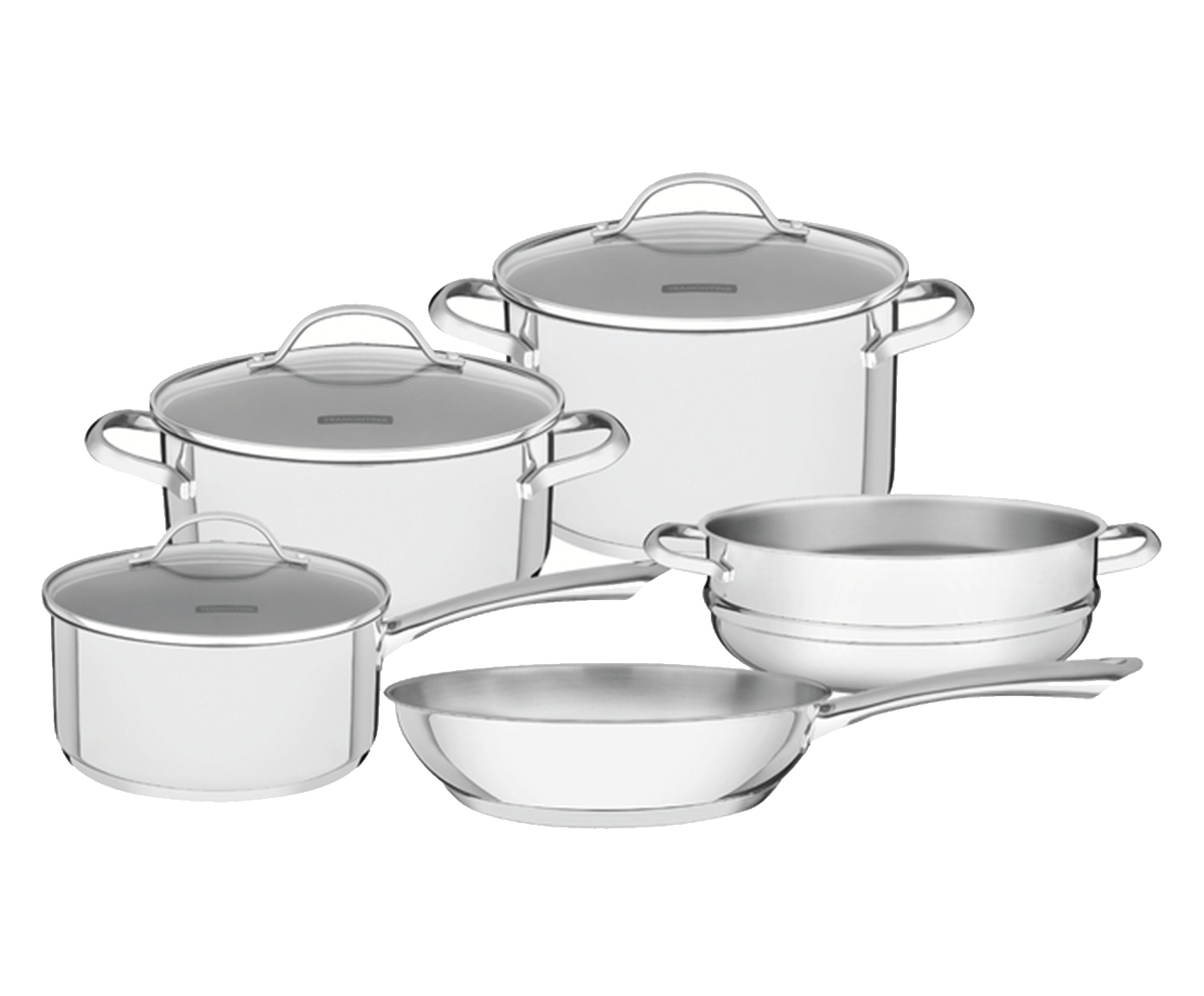Jogo De Panelas Tramontina Indu&ccedil;&atilde;o Fundo Triplo Una 5 Pe&ccedil;as Cor Inox - image 0
