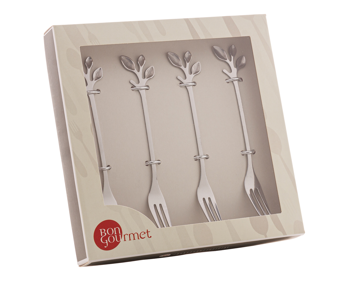 Jogo de Garfos para Aperitivo em Inox Leaves Prateado image number 3