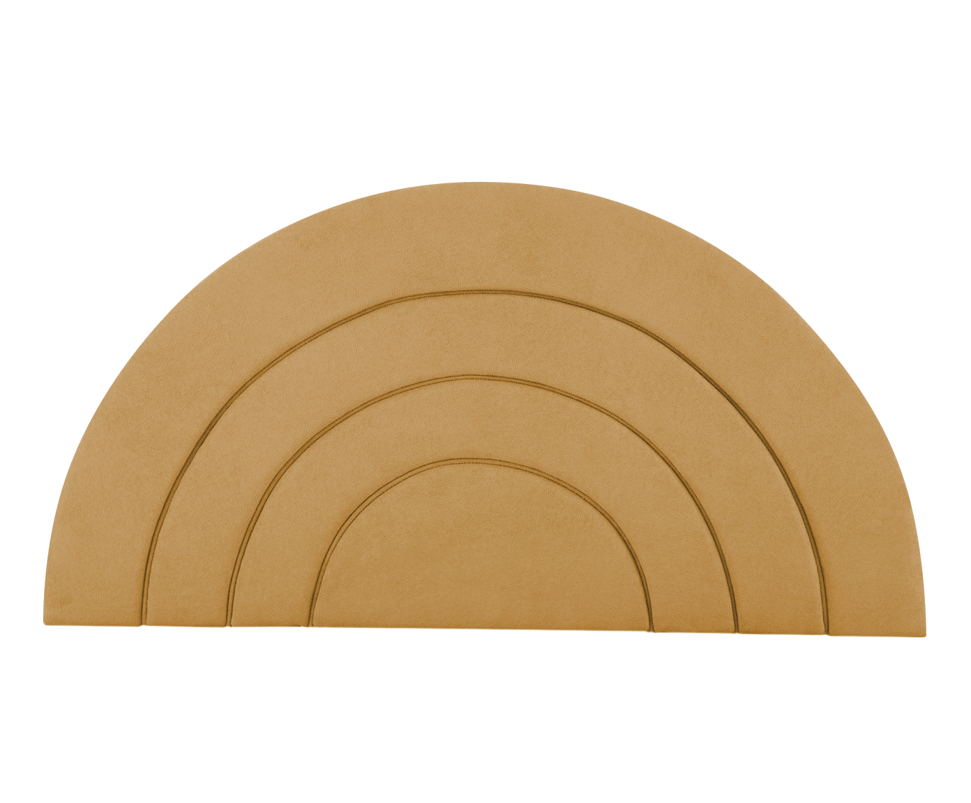 Cabeceira em Boucle Aveludado Arco Amarelo Ocre image number 1