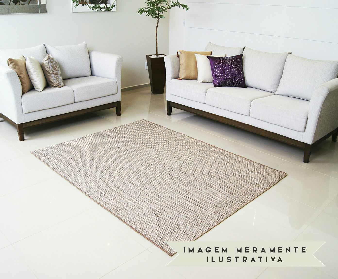 Tapete Pequeno em Sisal Look Hisb&iacute;sco image number 2