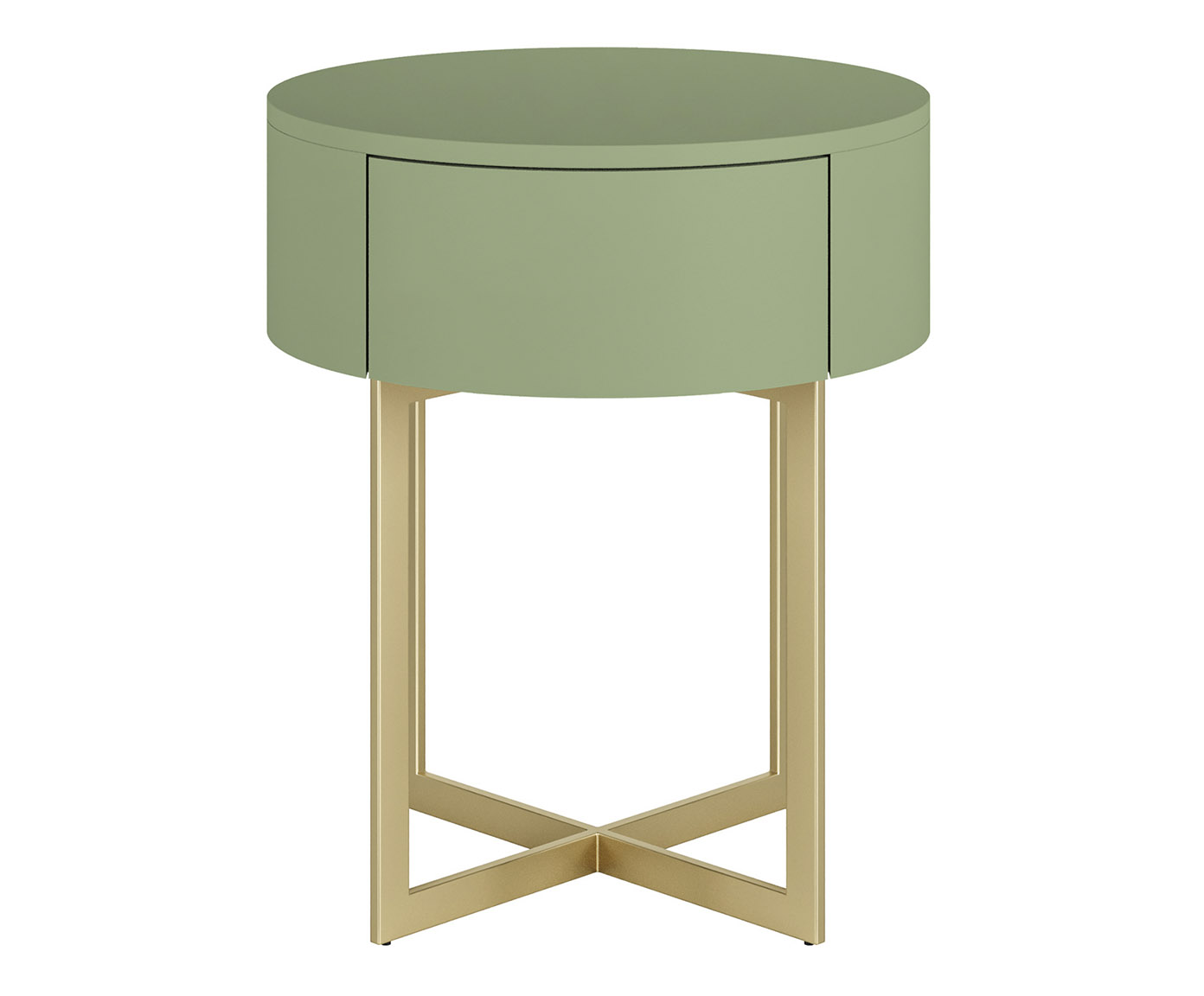 Mesa de Cabeceira Redonda Pecci Verde Caru&aacute; e Dourado - image 0