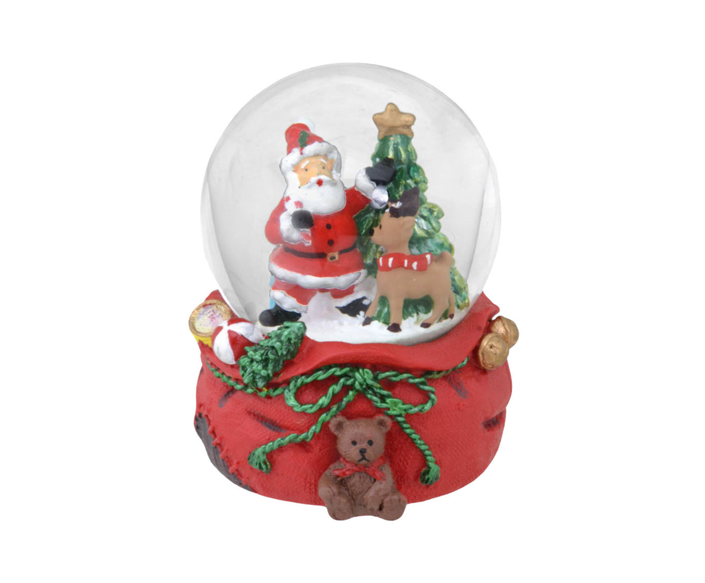 Globo de Neve em Resina Papai Noel com Rena image number 0