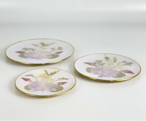 Jogo de Pratos Decorativos Elo Florence Branco image number 2