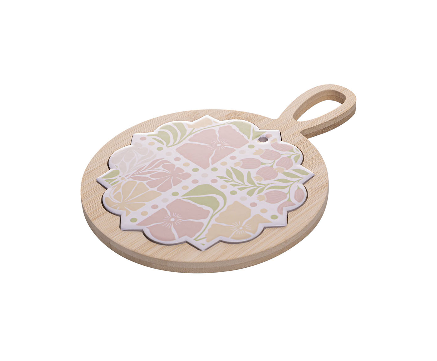 Jogo de T&aacute;bua com Bandeja em Bambu Floral - image 1