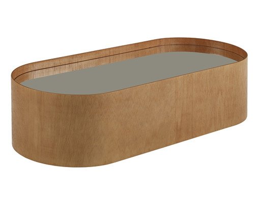 Mesa de Centro Espelhado Oval Debora - Castanho image number 1