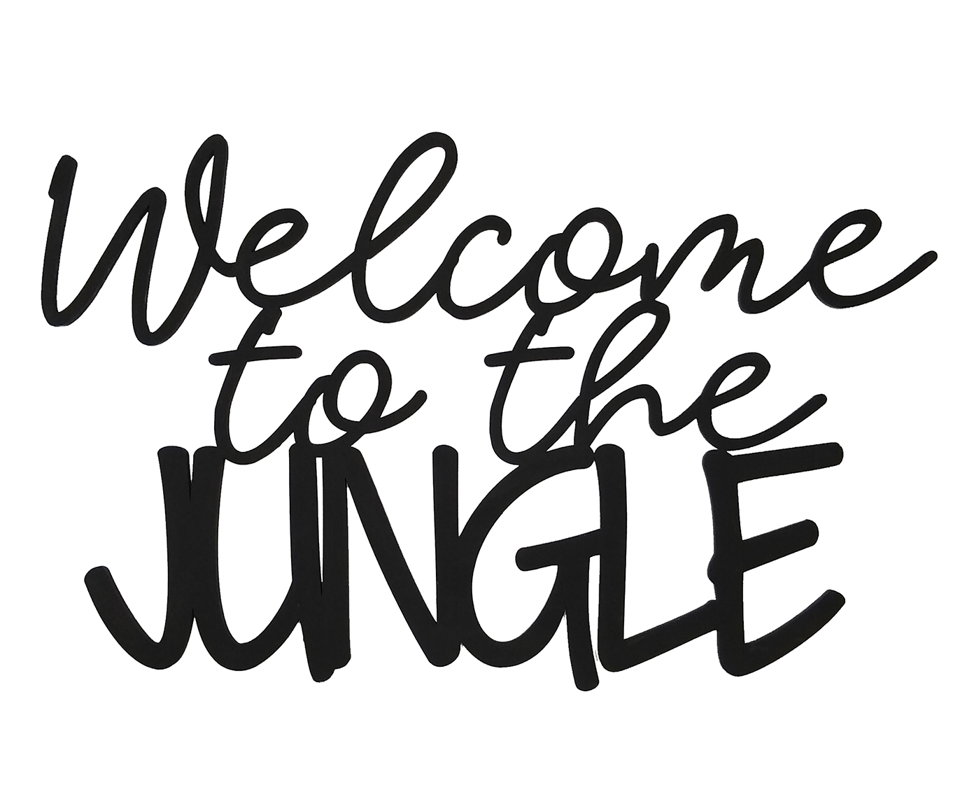 Placa de Madeira Welcome To The Jungle - Preta image number 0