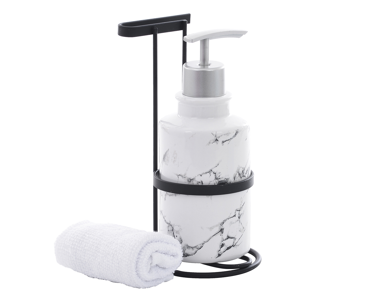 Jogo de Porta Sabonete em Porcelana com Suporte - image 1