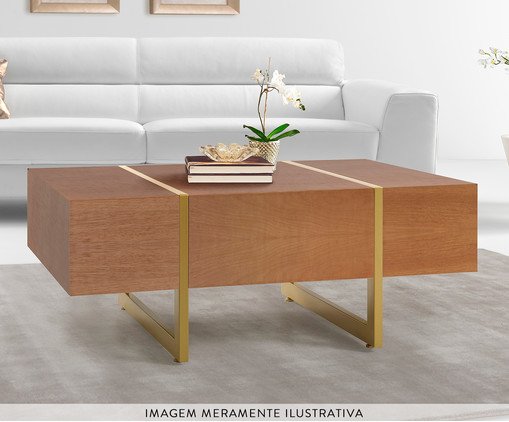 Mesa de Centro Laminado Celeste - Castanho image number 1