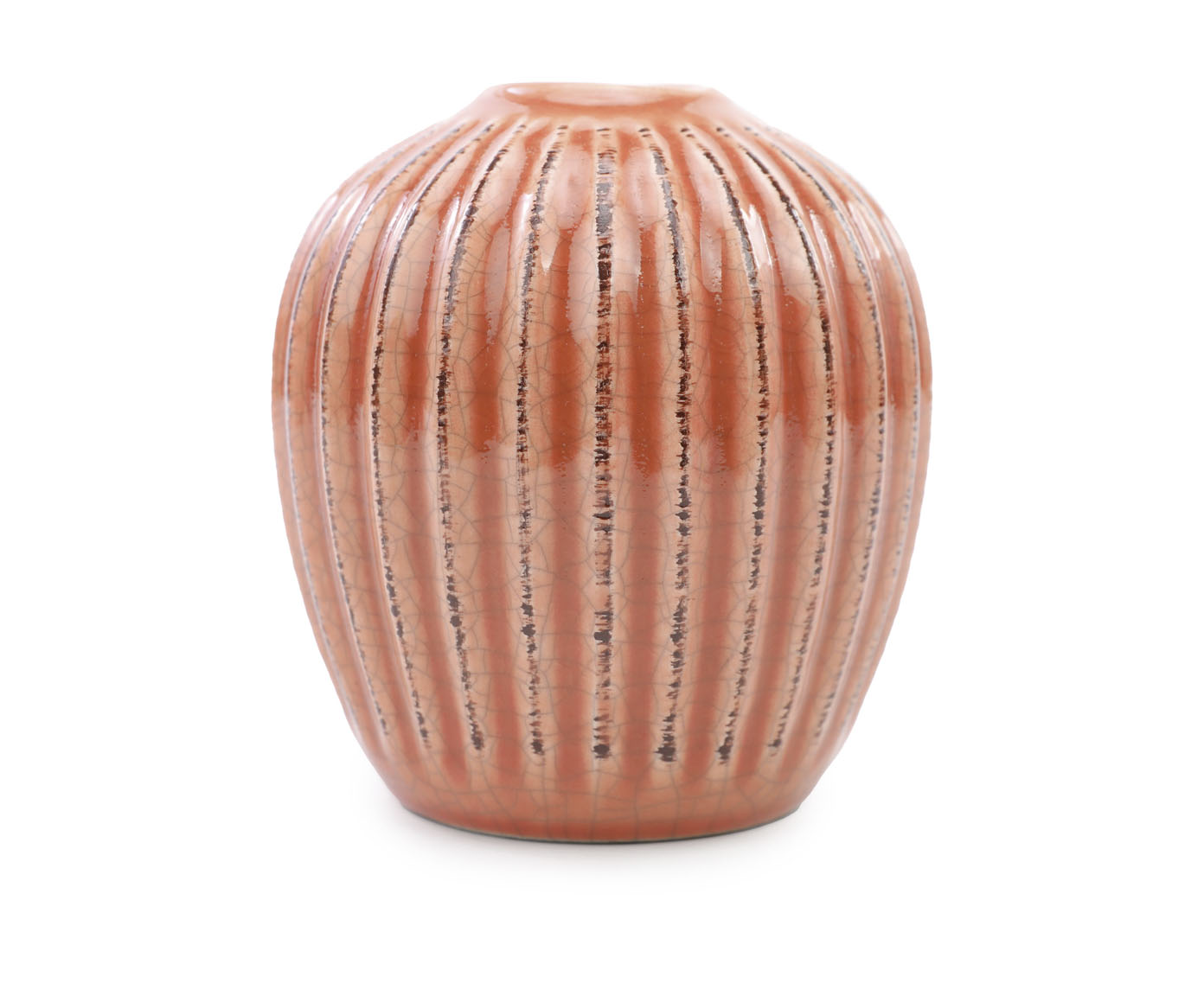 Vaso em Cer&acirc;mica com Textura Listra Terracota image number 1