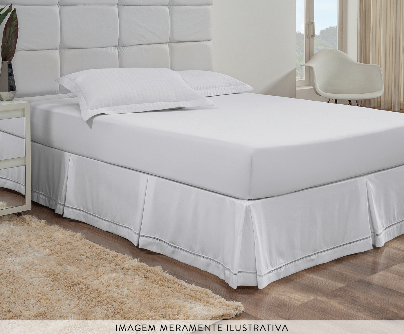 Saia para Cama Box Palito Branca image number 2