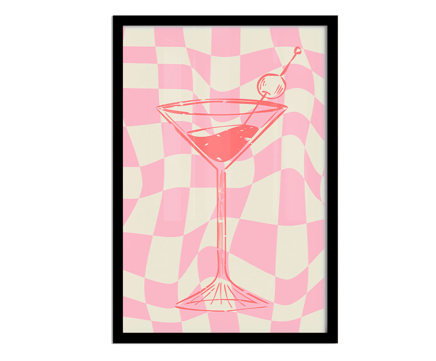 Quadro Dry Martini Pink com Moldura Preta - image 1