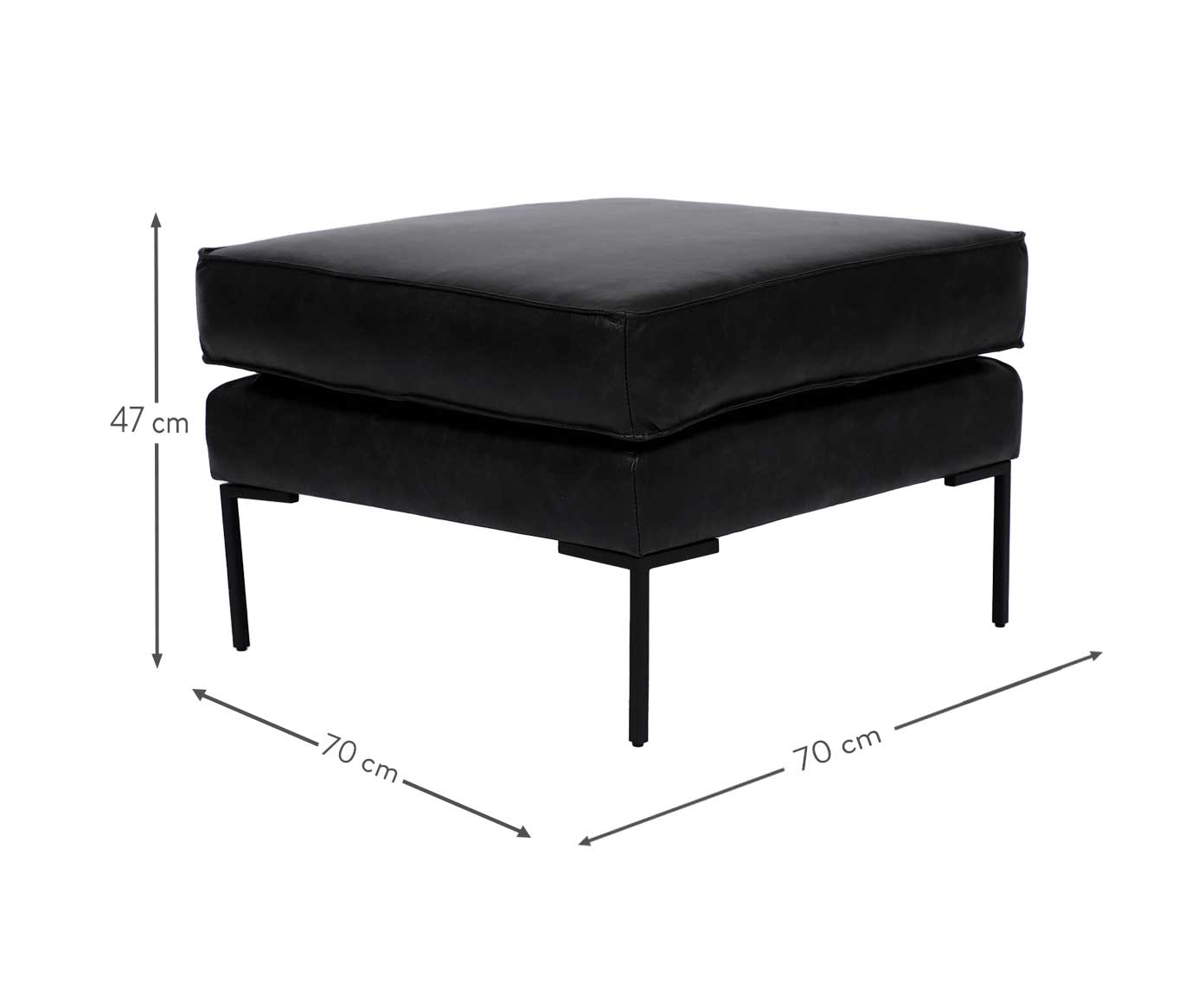 Puff em Couro Ettore - Preto image number 6