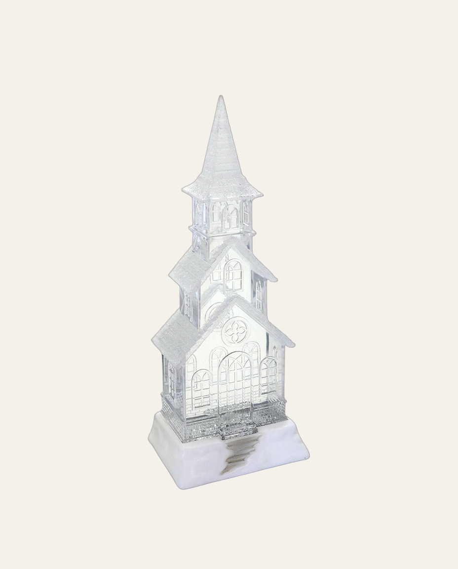 Igreja Natalina com Luz Glitter Torre - image 0