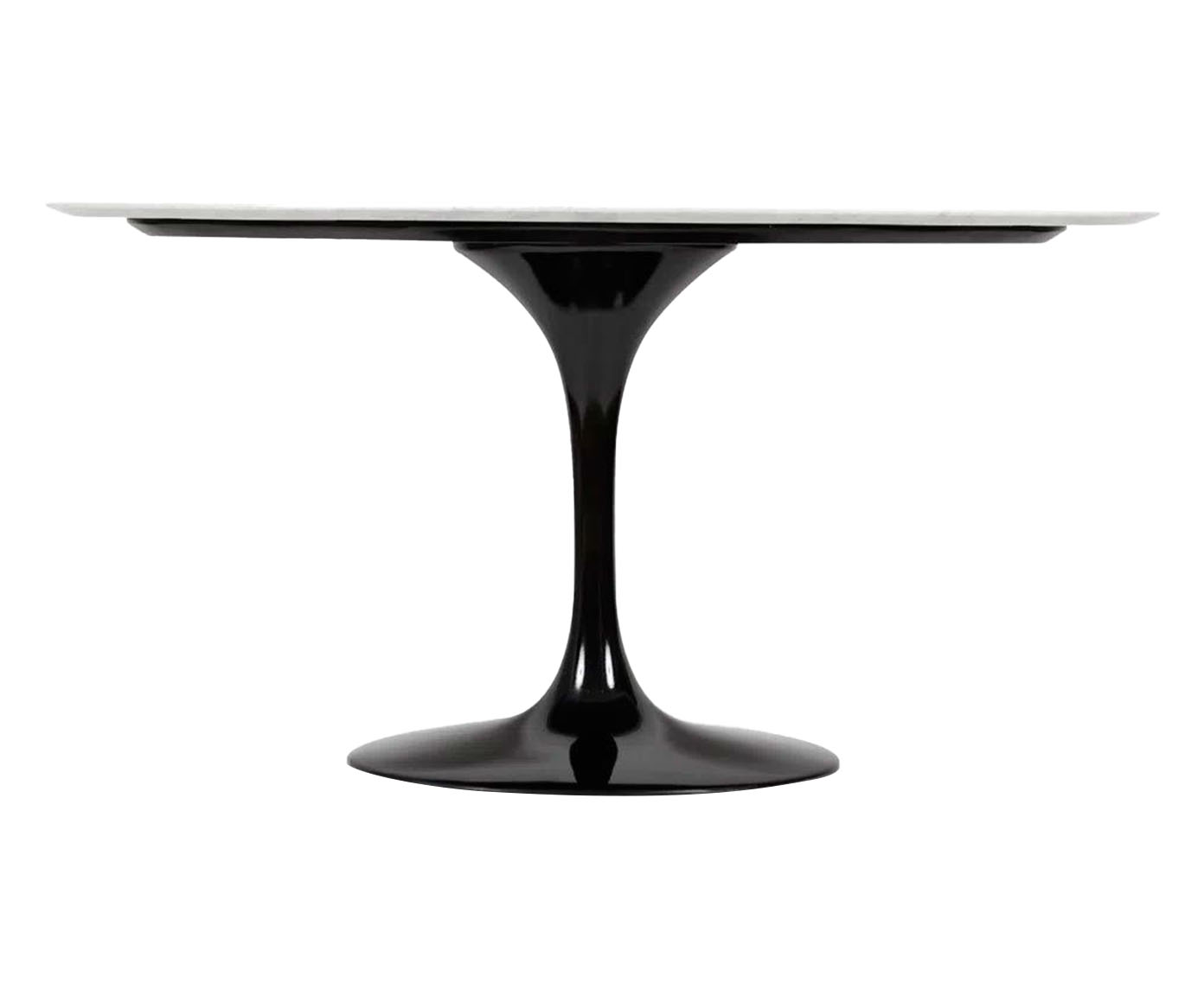 Mesa Saarinen Oval Carrara Base Preta image number 2