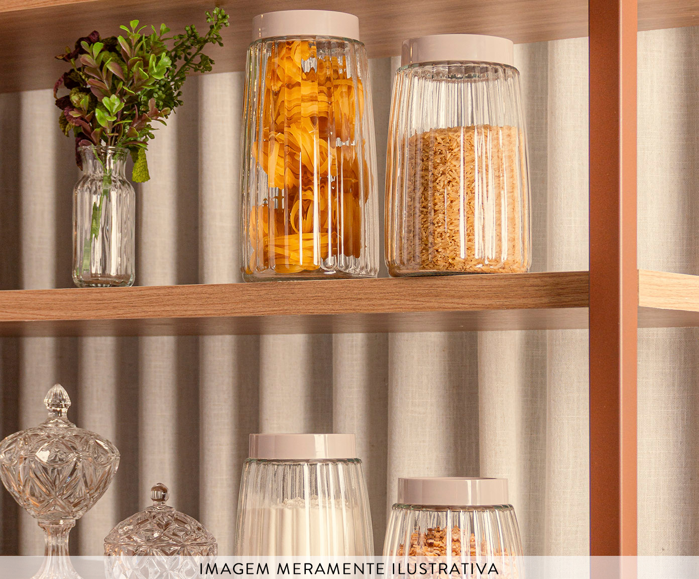 Pote com Tampa Taupe - 790ml image number 3
