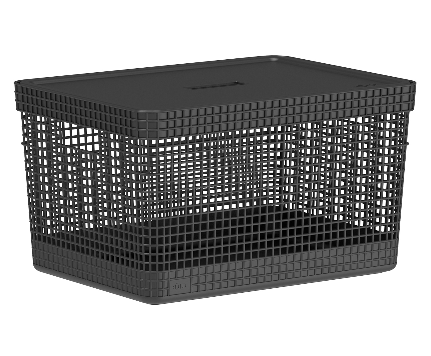Cesto com Tampa Grid II Preto - image 1