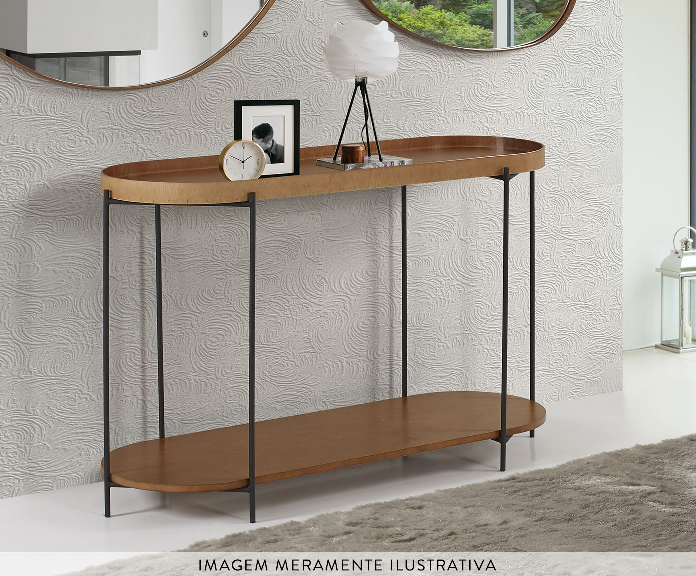 Aparador Debora com Prateleira Laminado com Base de Metal image number 3
