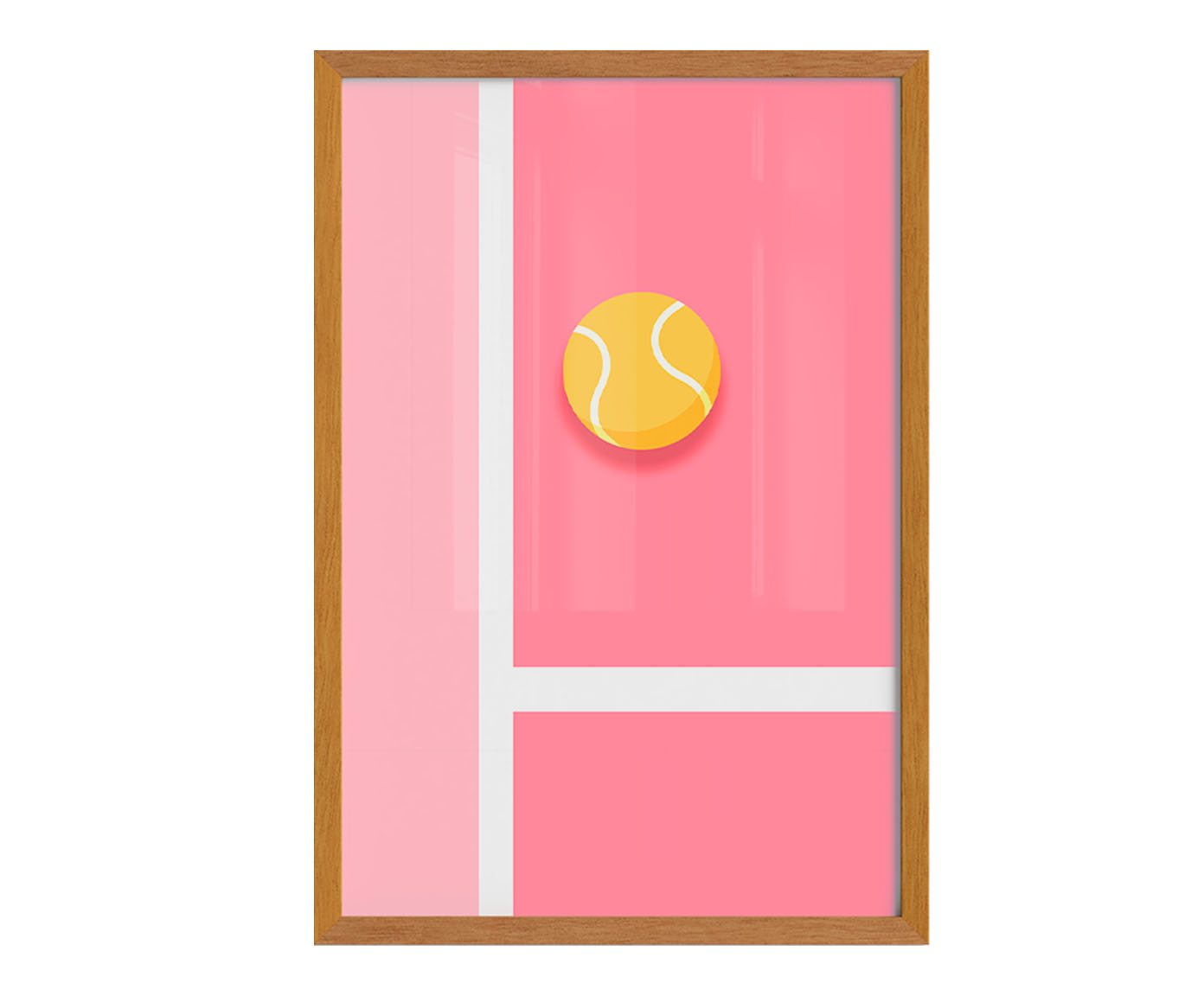 Quadro Pink Tennis com Moldura em Madeira image number 0