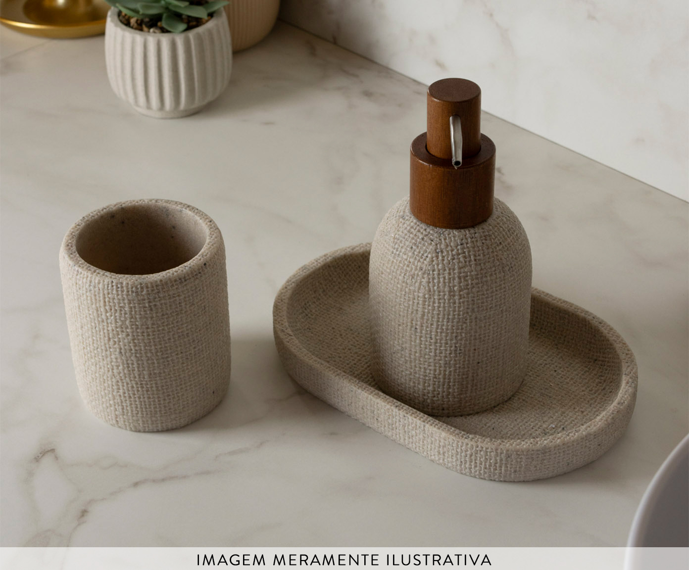 Suporte para Banheiro Linen Bege image number 2