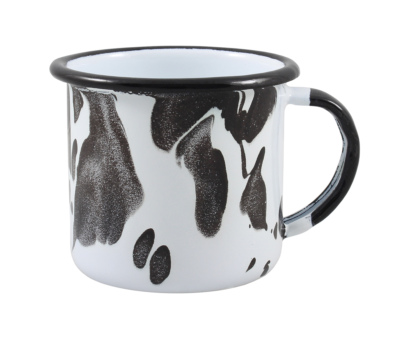 Caneca Esmaltada Marmorizada Preta image number 1