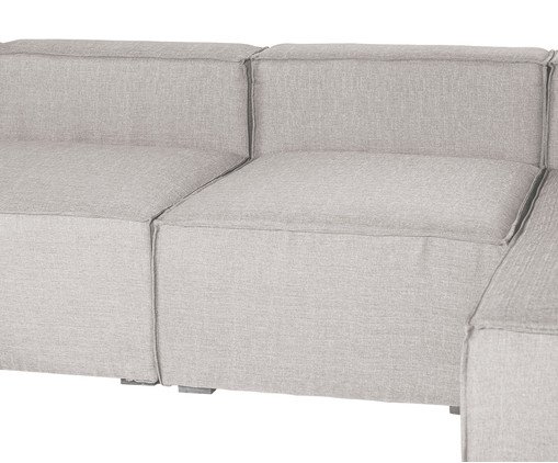 Sof&aacute; 5 M&oacute;dulos Chaise e Encosto Mensa Cinza Claro image number 5
