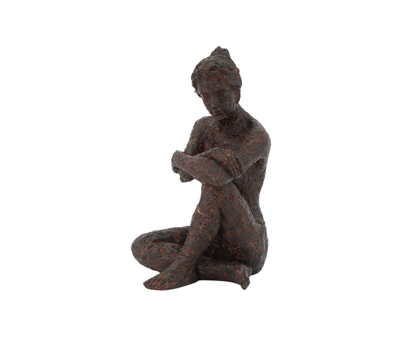 Escultura em Resina Mulher Sentada II Marrom - image 0