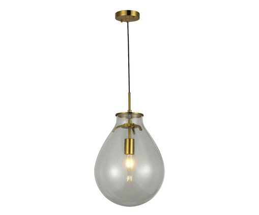 Pendente 40W Caju Transparente e Dourado Bivolt image number 0