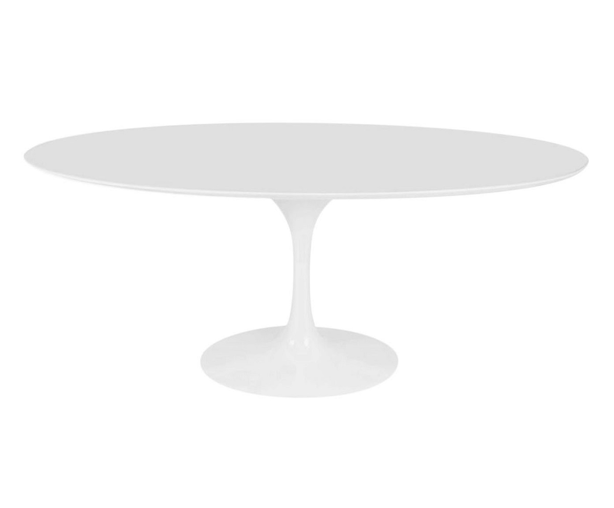 Mesa Saarinen Oval Quartzo com Base Branca image number 2