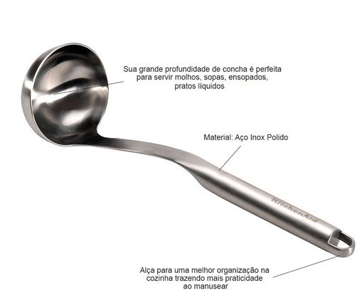 Colher Premium Ladle Brushed Stainless Steel image number 8