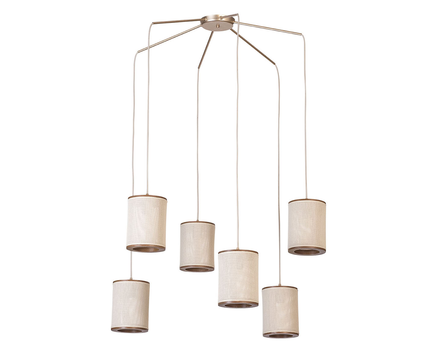 Lustre Apollo 6 Lampadas Castanho - Bivolt image number 0