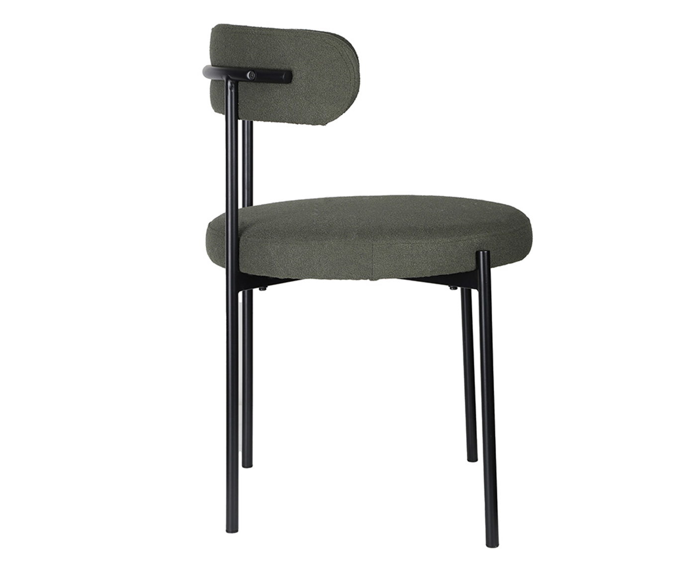 Cadeira Serena Boucle Verde Oliva Base Preta image number 2