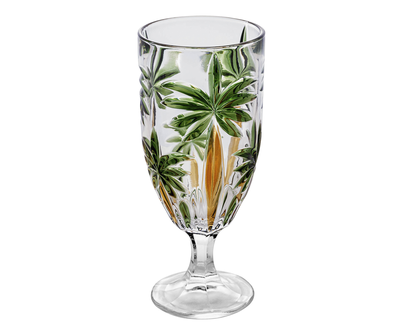Ta&ccedil;a para &Aacute;gua de Cristal Ecol&oacute;gico Palm Tree Handpaint image number 0