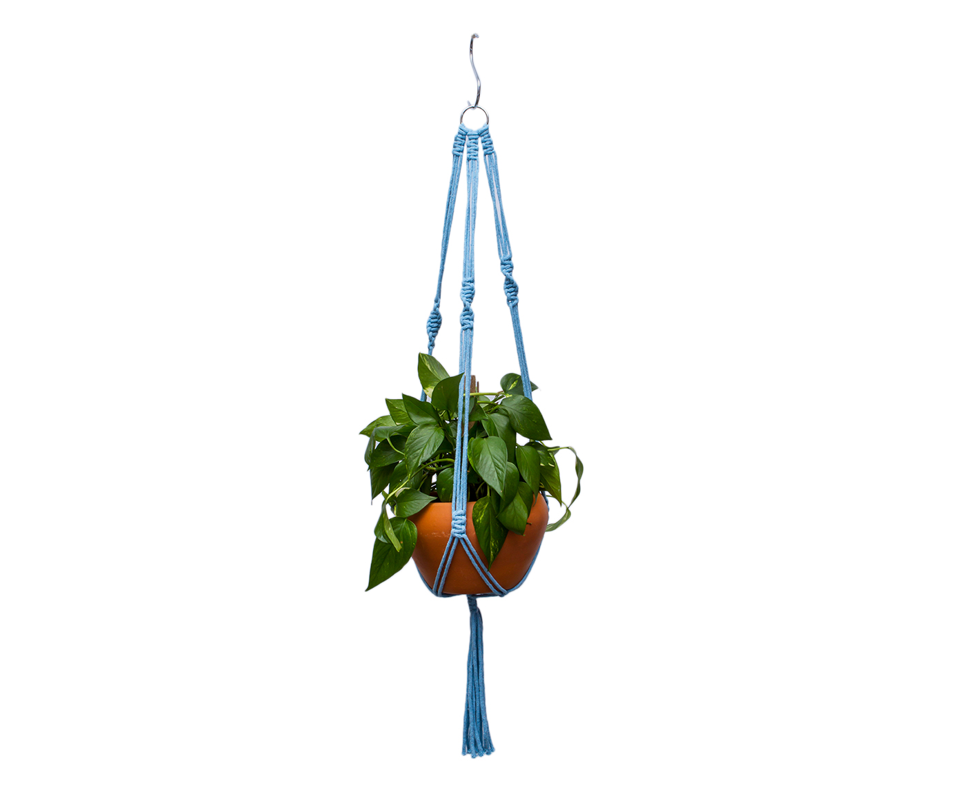 Hanger em Macram&ecirc; Clean Azul - image 0